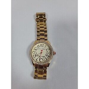 BETSEY JOHNSON BOYFRIEND GOLD TONE STAINLESS WATCH BJ00190-19 LARGE NUMBERS